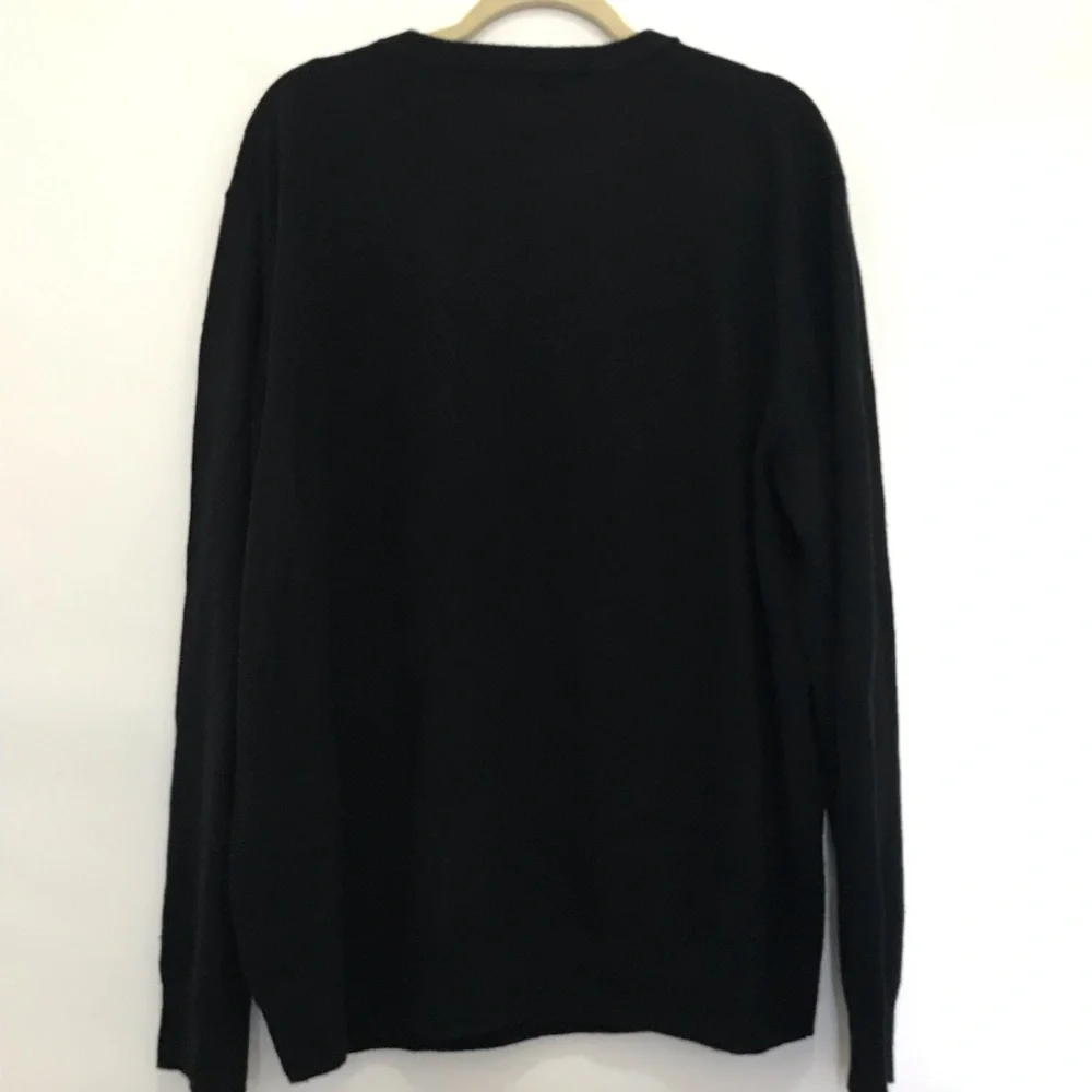 Quince Mongolian Cashmere Classic Black Crewneck Sweater Size XXL